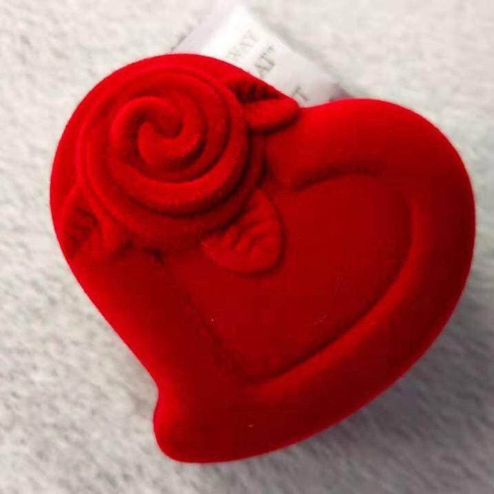 Caixa Quadrada/Caixinha Estojo De Veludo Coração Com Para Aliança Veludo Tradicional Para 2 Anéis fenda para Alianças