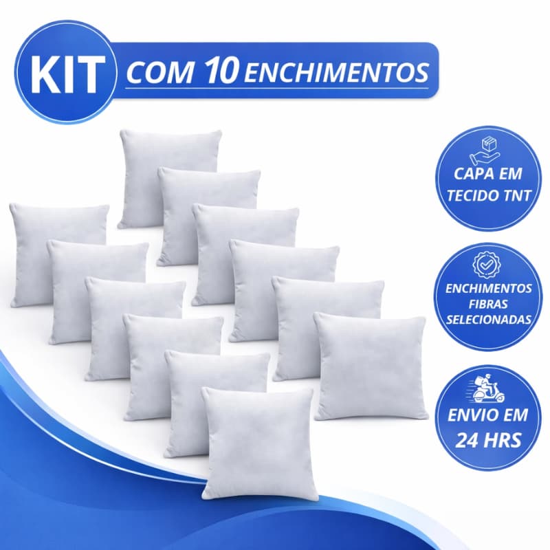KIT ATÉ 10 ENCHIMENTOS REFIL ALMOFADAS 45X45CM PREMIUM PARA SOFA - ENVIO FULL