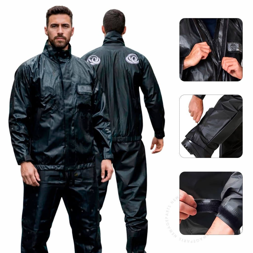 Capa de Chuva Impermeável Conjunto Completo Pvc Para Motoqueiro Adulto