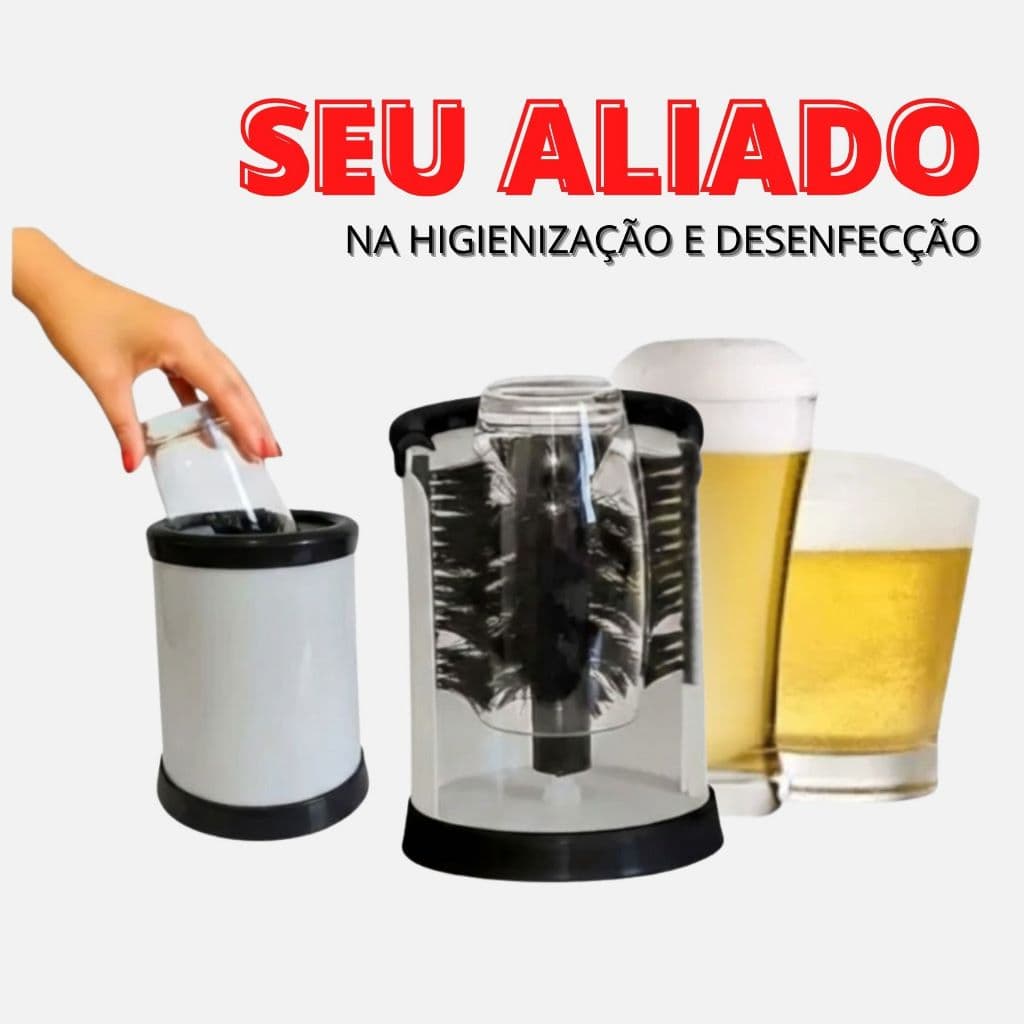 Lava Copos Preto Manual Com 5 Escovas Bares Restaurantes Lanchonete Hotel de Plástico Envio Imediato