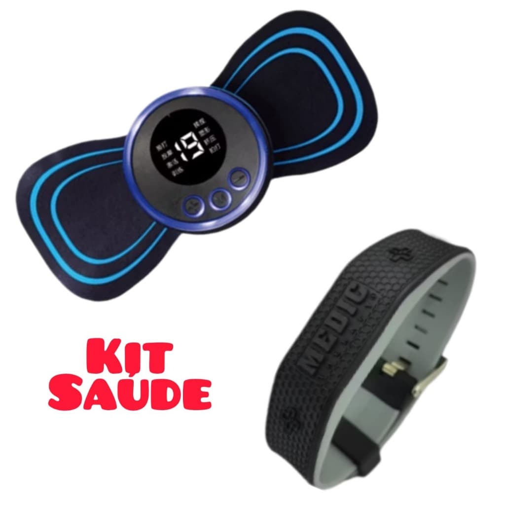 Pulseira bracelete magnético e massageador eletrico dores terapeutica original