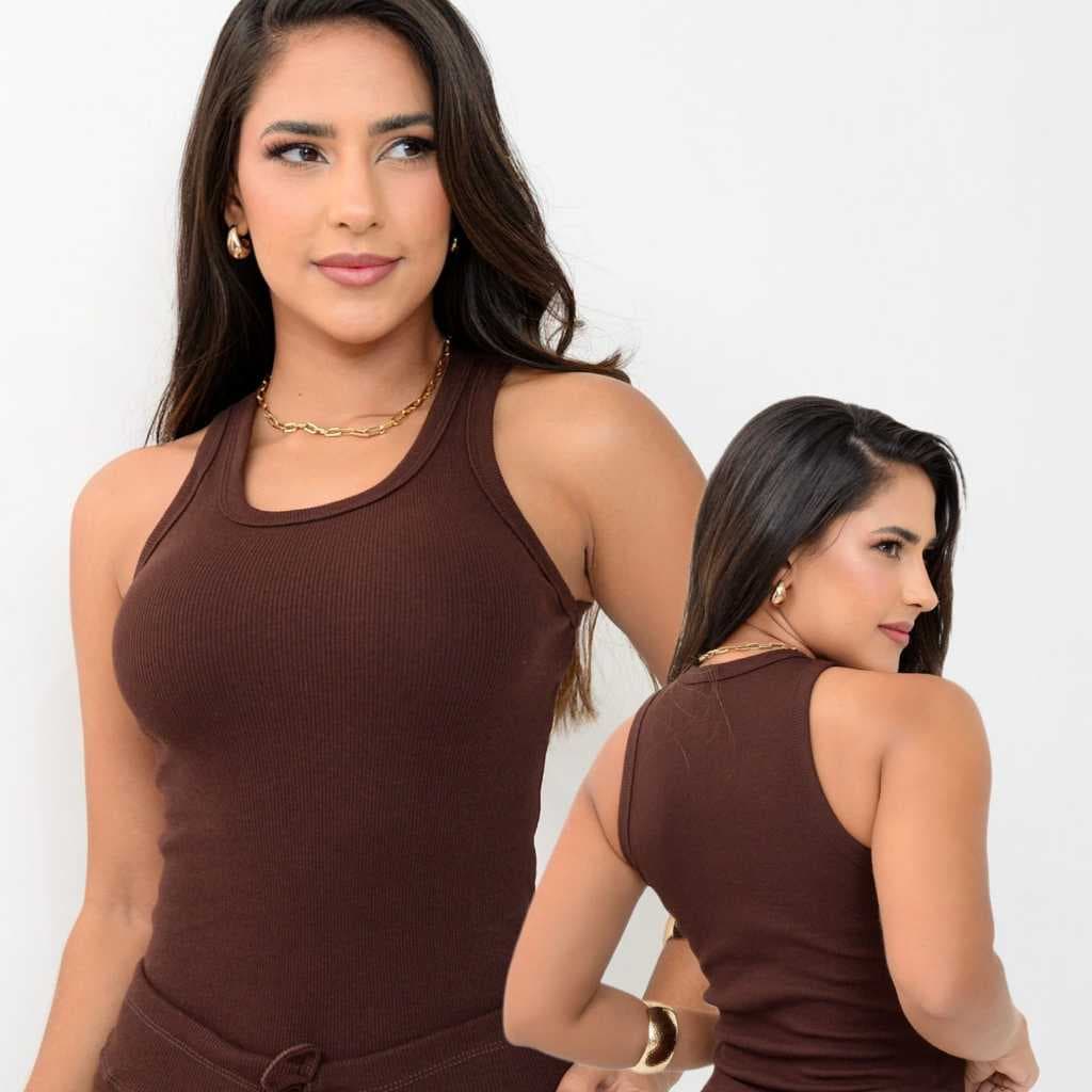 Regata Básica Feminina Canelada Malha de Algodão Caimento Perfeito Conforto e Estilo