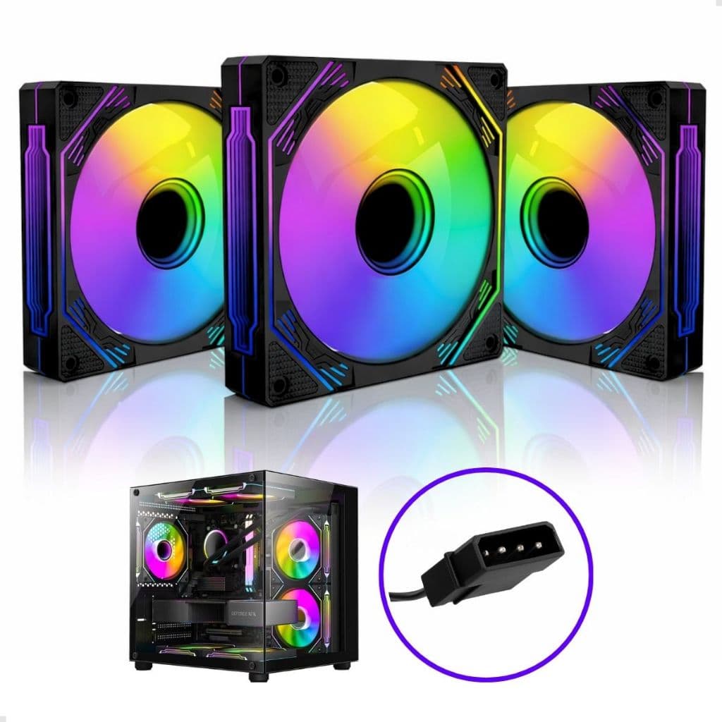 Kit 3 Fan Cooler Ventoinha 120mm Rgb Adicional Hayom Gb1796 Gb1797 Fc1396 Fc1397 Gabinete Pc Gamer