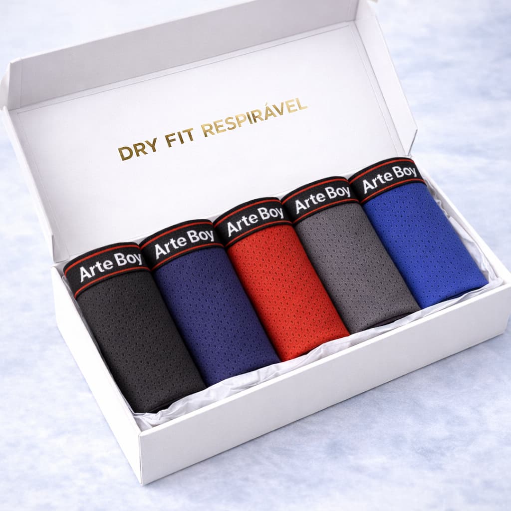 Kit 10 Cuecas Boxer Dry Fit Forro Algodão Cueca Box Furadinha Premium