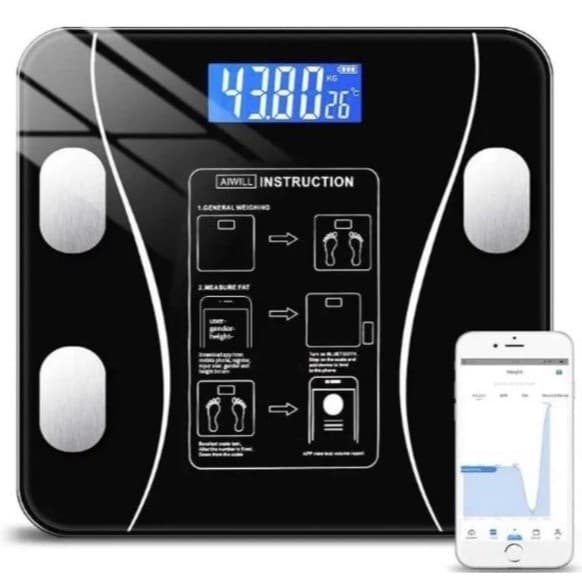 Balança Corporal Bioimpedância Profissional Bluetooth até 180kg (VAI SEM A CAIXA) e (VAI BRINDE)