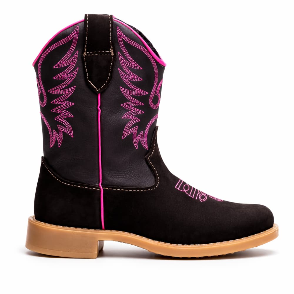 Bota Botina Texana Infantil Country Feminina Rodeio Fazenda Boiadeira Confortavel