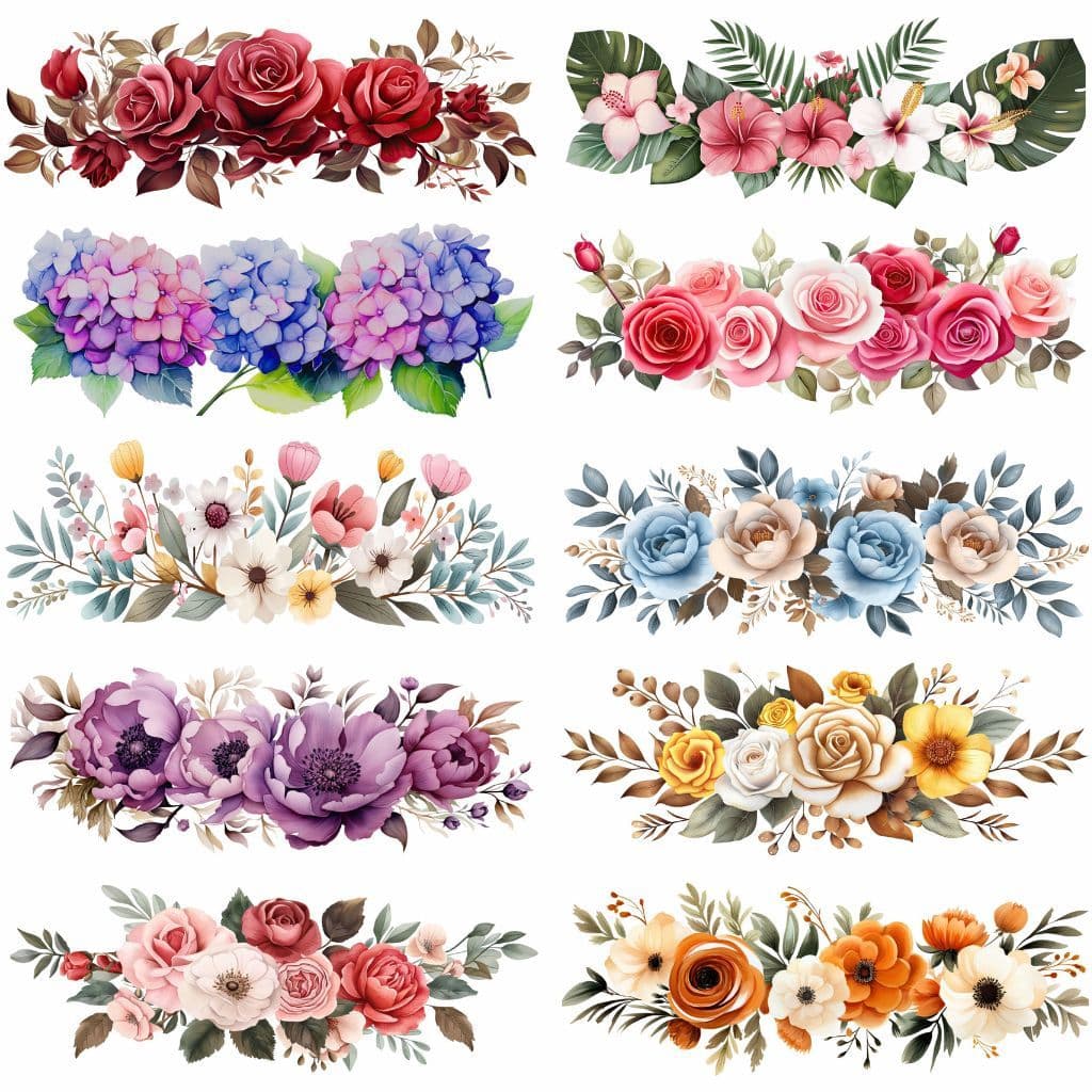 DTF Transfer Termocolante Imagem Têxtil Flores Decalque Tecidos Aplique Ferro de Passar