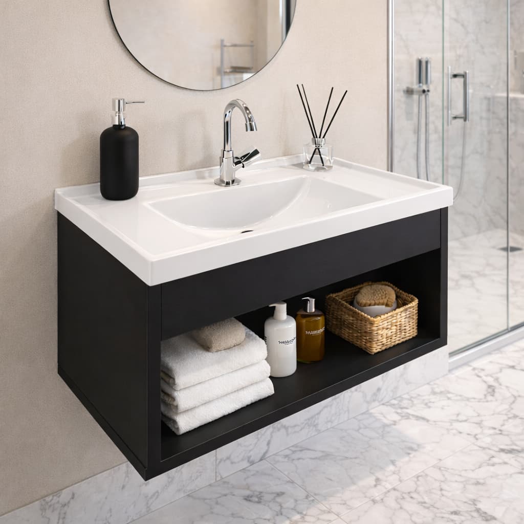 Armário Slim 60cm Gabinete de banheiro Casa Gabinete de Banheiro Armário Banheiro Com Pia Slim 60cm