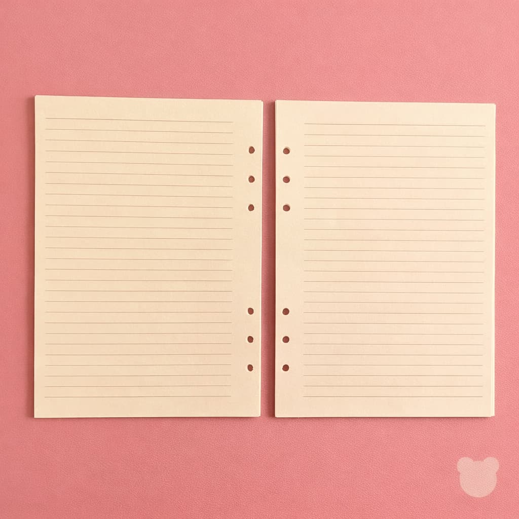 Refil 100 Folhas Cor Creme Pólen Fichário Caderno Argolado 6 furos Cor Creme 80g A5 - Pautado Classic