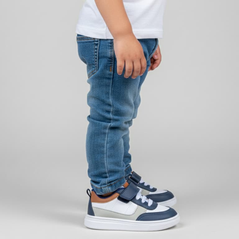 Tênis Infantil Masculino Casual Escolar Confortável Leve Fechamento Velcro