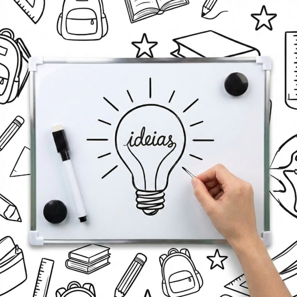 Quadro Branco Amigold Lousa Magnética com Caneta e Apagador 25x35