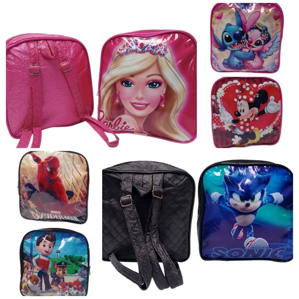 Mini Mochila lancheira Infantil Personagem Diversos Menina e Menino