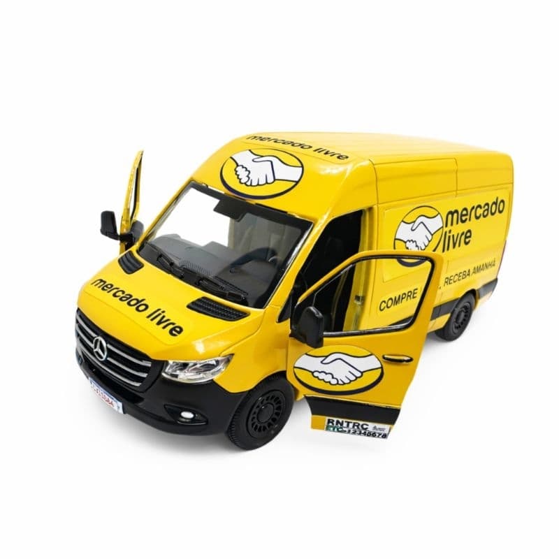 Miniatura Van ML Envios Entregas Carrinhos Coleção