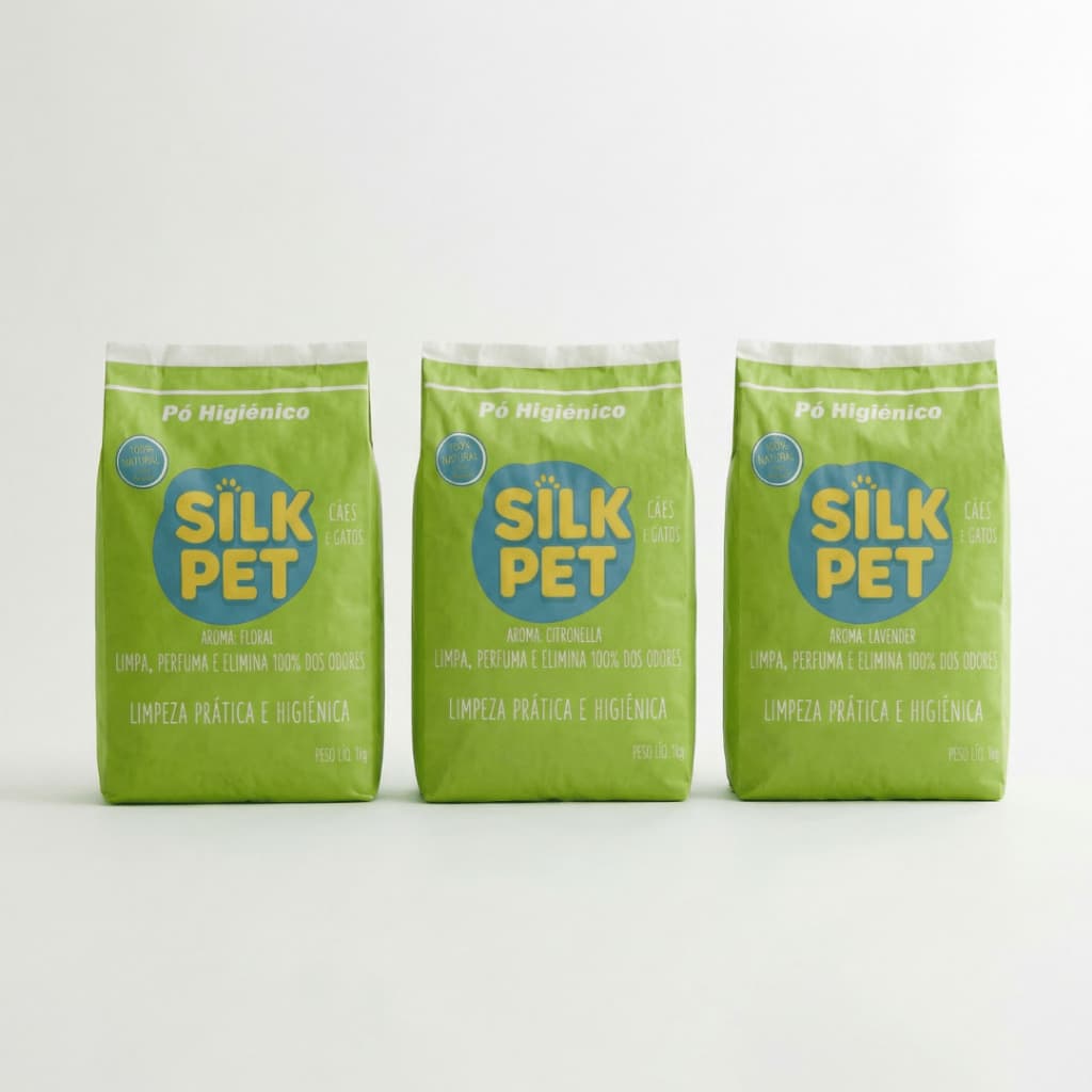 Pó Higiênico Antiodor para Cachorros Silkpet - Limpeza Fácil com Ação Bactericida