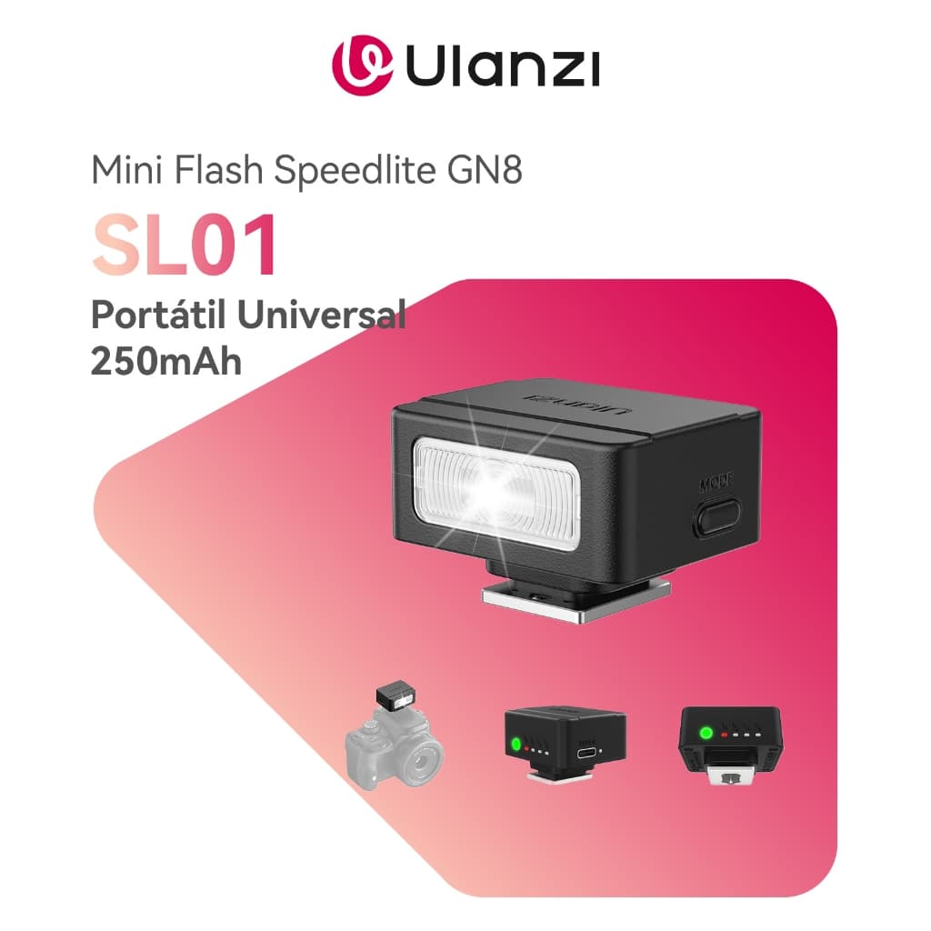 ULANZI SL01 Mini Flash Speedlite GN8 Portátil Universal