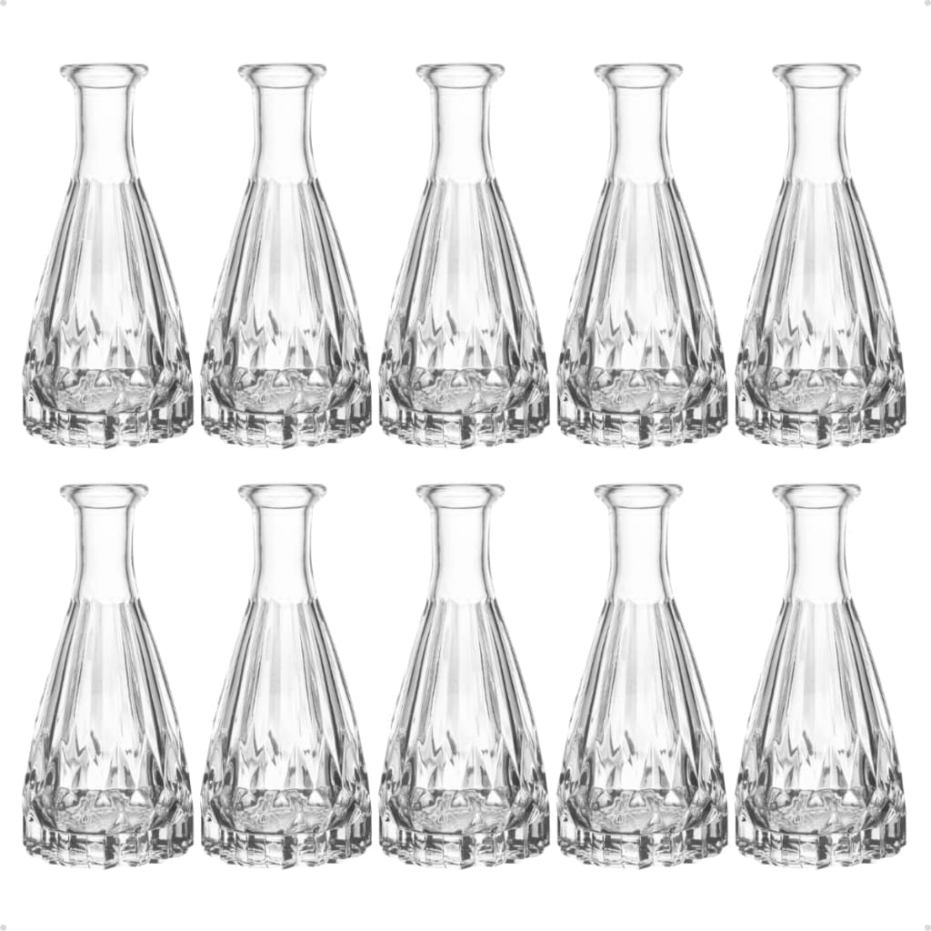 Kit 10 Mini Vasos Vidro Decoração Sala Flores Vasinho Lembrancinha Centro Mesa Casamento Artesanato