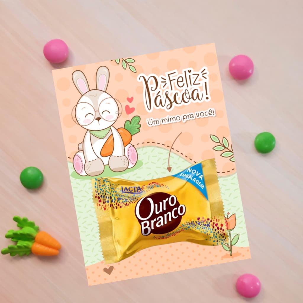 Cartões Personalizados para Bombons Páscoa  32 Cartões - Não acompanha o Chocolate