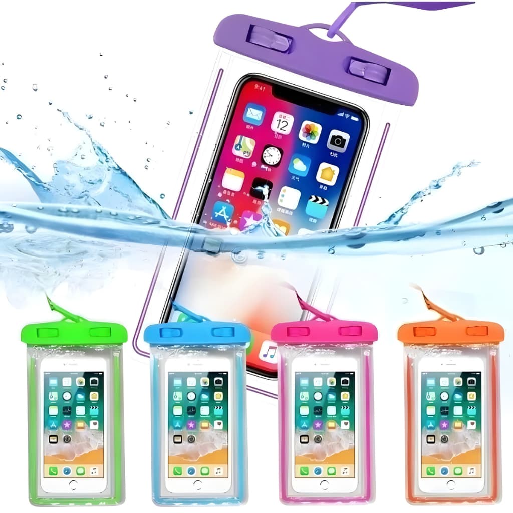 Kit 3 Capas para celular Impermeável Transparente P/ Praia, Piscina, Viagem e Esportes Aquáticos