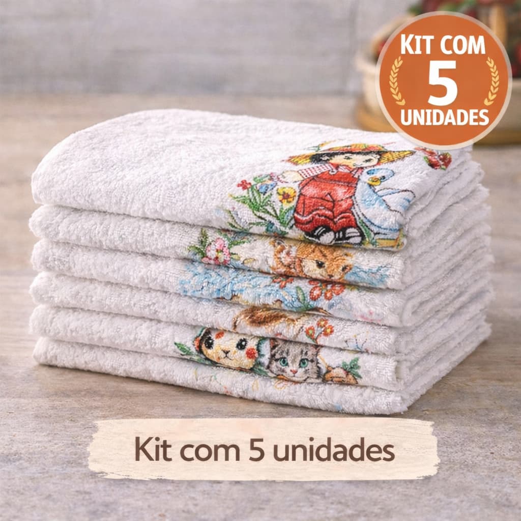 Kit 5 ou 10 Panos de Prato e Copa 40x70 Resistente Durável Multiuso Cozinha Casa Limpeza