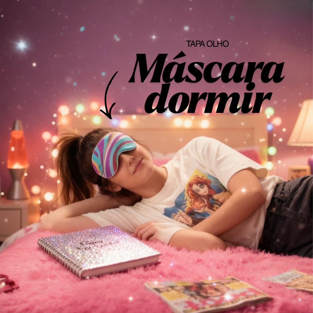 Máscara de Dormir Colorida Confortável – Tapa Olho Anatômico com Elástico, Festa, De Repente 30 anos - Aniversário Festa