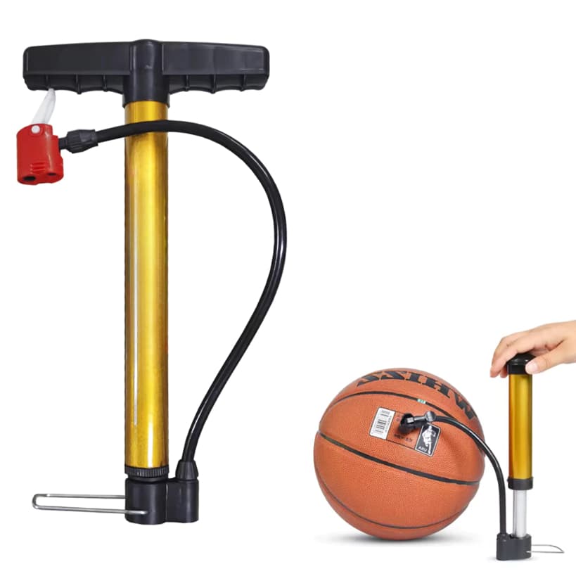 Bomba de Encher Pneu Bicicleta Bike Carro Moto 30cm Bico Duplo Manual Vertical Portátil