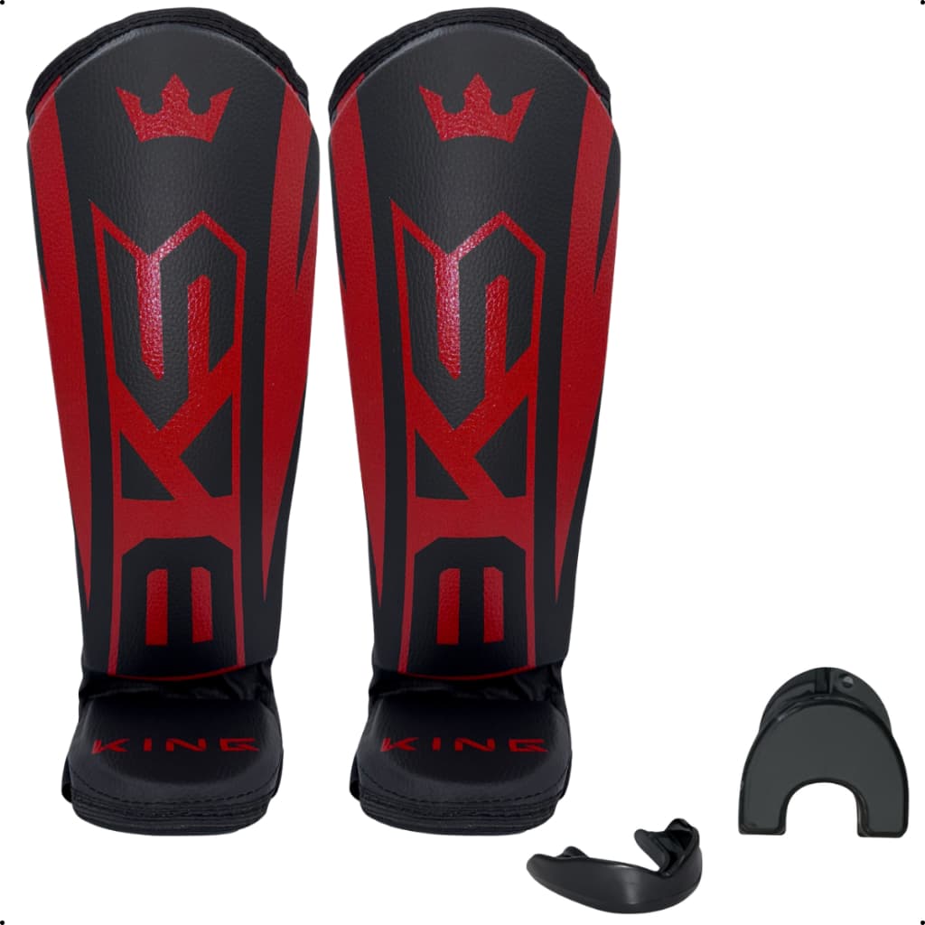 Caneleira Muay Thai Kickboxing Sparring MMA Protetor De Pé + Protetor Bucal Moldável Preto