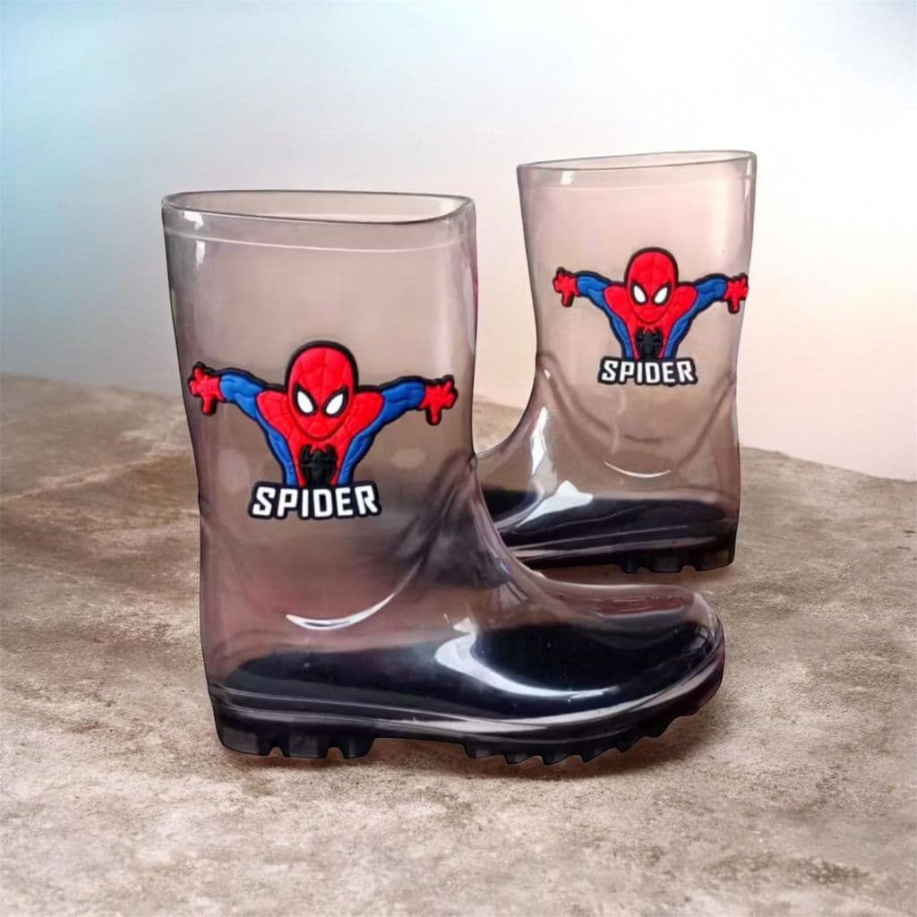 Bota Infantil Menino Galocha Impermeável Cano Alto - Spider, Confortável e Segura