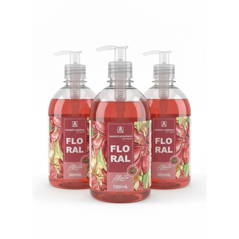 Kit 3 Sabonete Liquido Floral 500Ml