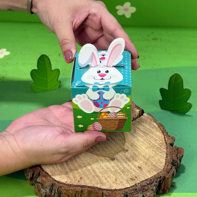 Kit 10 Unidades Embalagem Páscoa Mini Caixa Coelho Lembrancinhas Bombons Doces Presente Festas