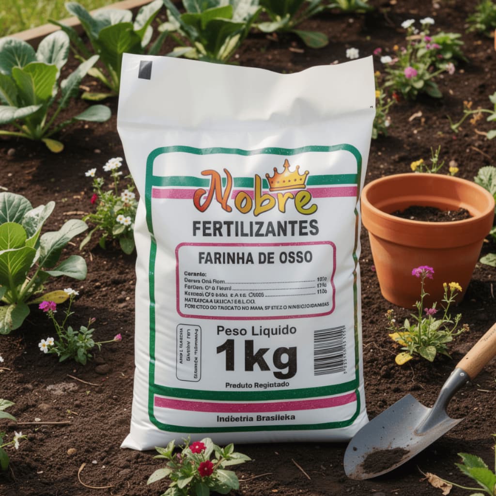 FERTILIZANTE FARINHA DE OSSO 1 A 5 KG ADUBO ORGÂNICO PARA PLANTAS CALCINADO