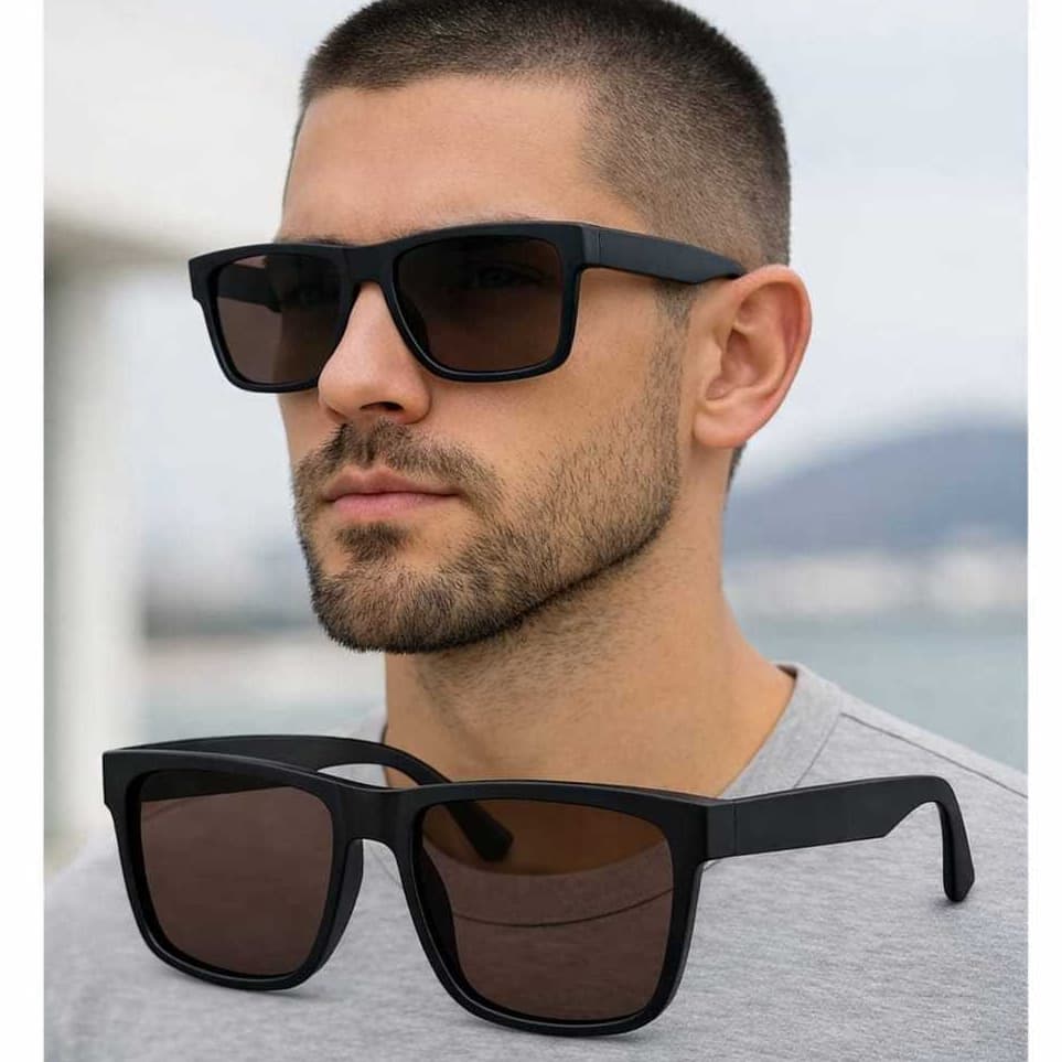 Óculos de Sol Quadrado Masculino Estilo Justin Unissex