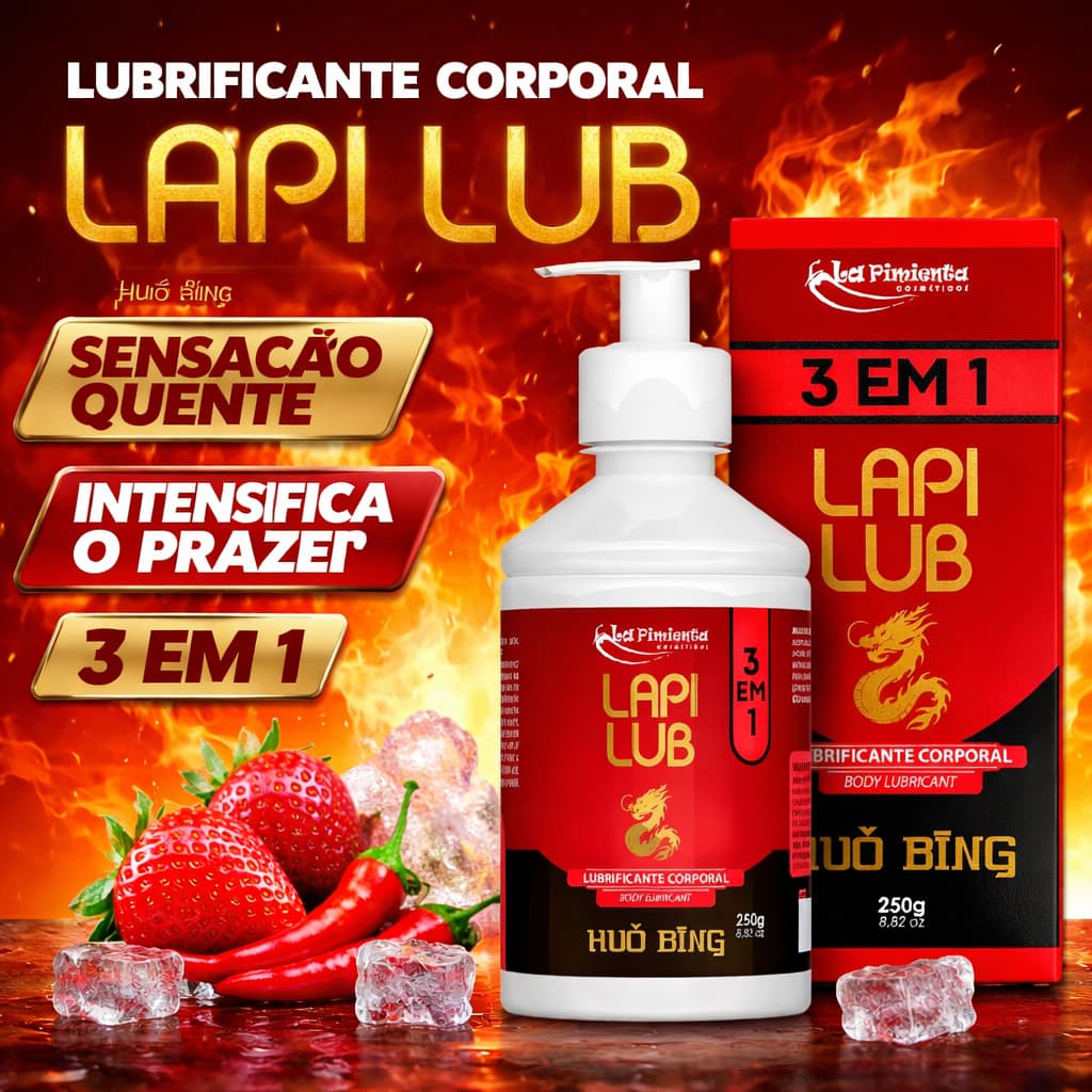 Lubrificante Íntimo Lapi Lub 250g Sensação Super Intensa Deslizante Famoso Gel Chinês