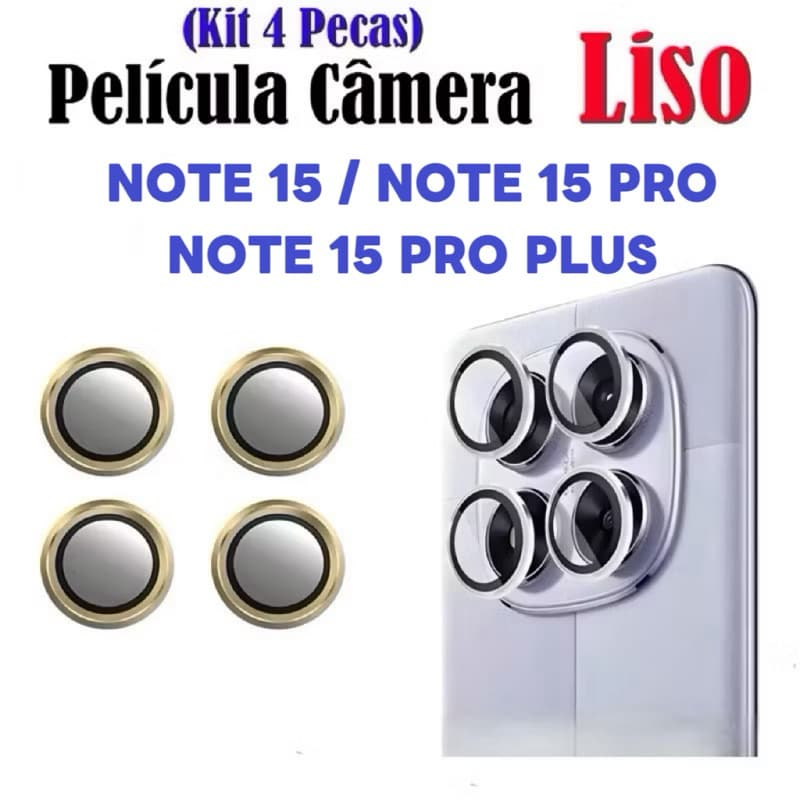 Kit (4 Pcs) Película Protetora de Lentes de câmera Lisa Para Redmi Note15 Pro Note 15 Pro Plus 4g 5g