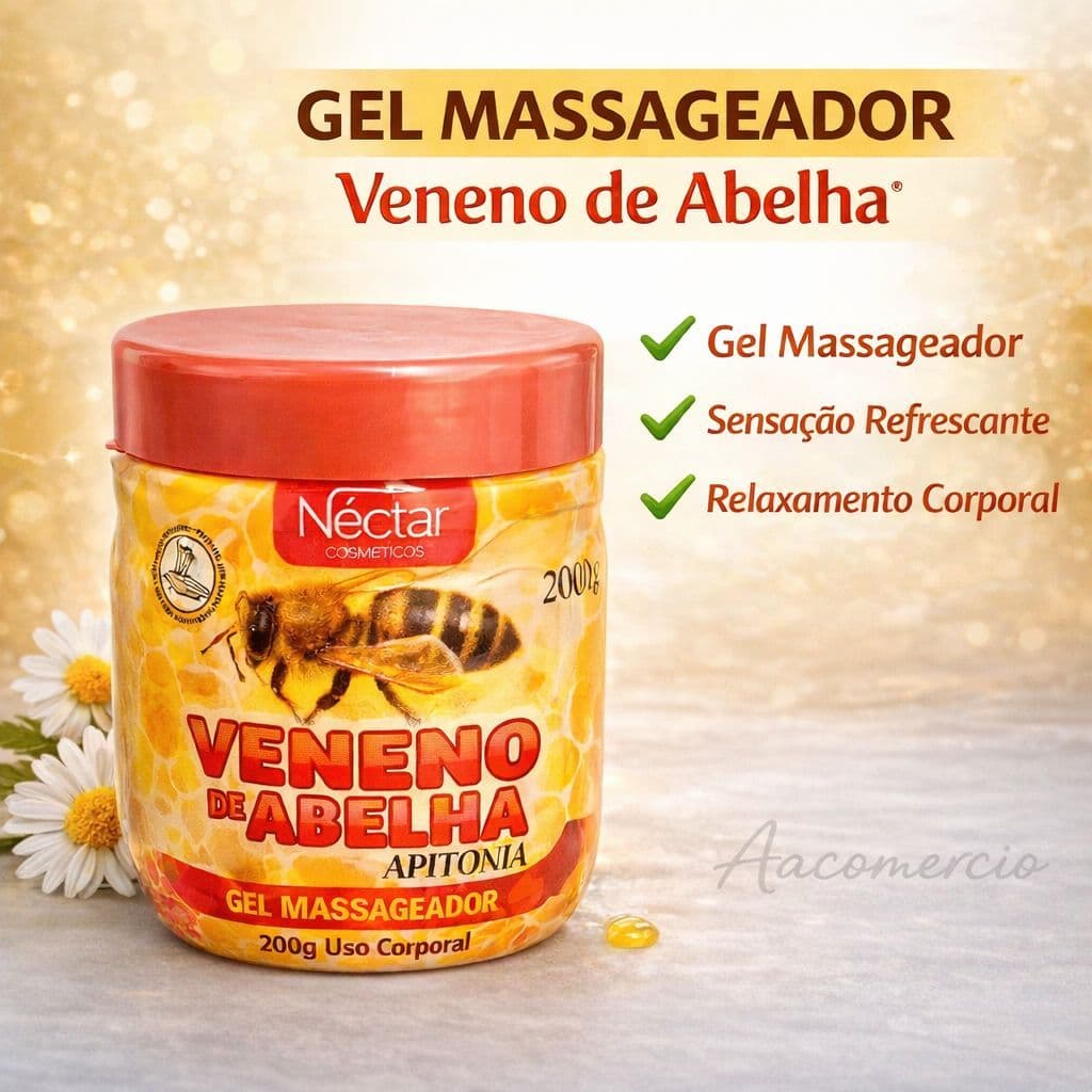 Kit 3 Gel Massageador Abelha 200g Nectar Cosméticos