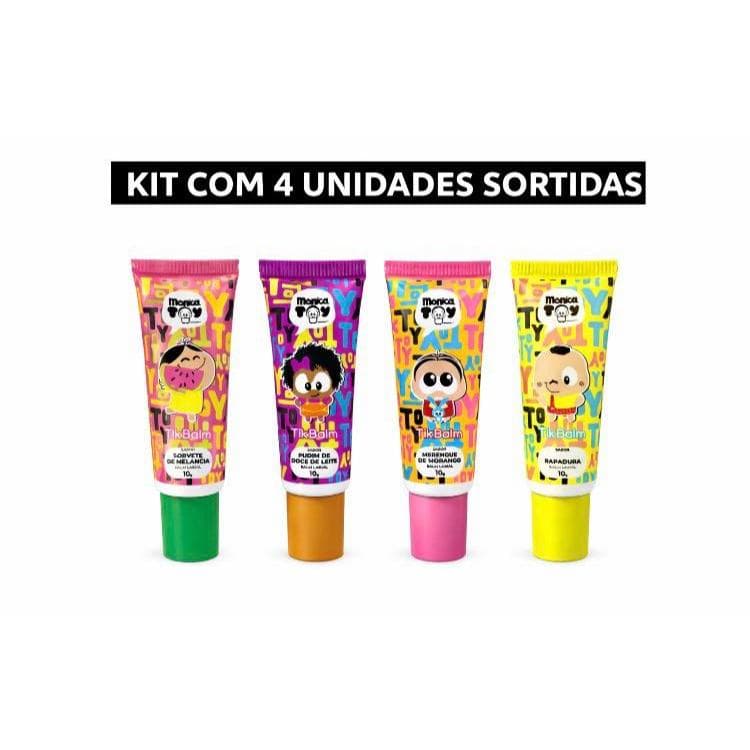 Kit com 4 unidades Sortidas Tik Balm Mônica Toy 10g