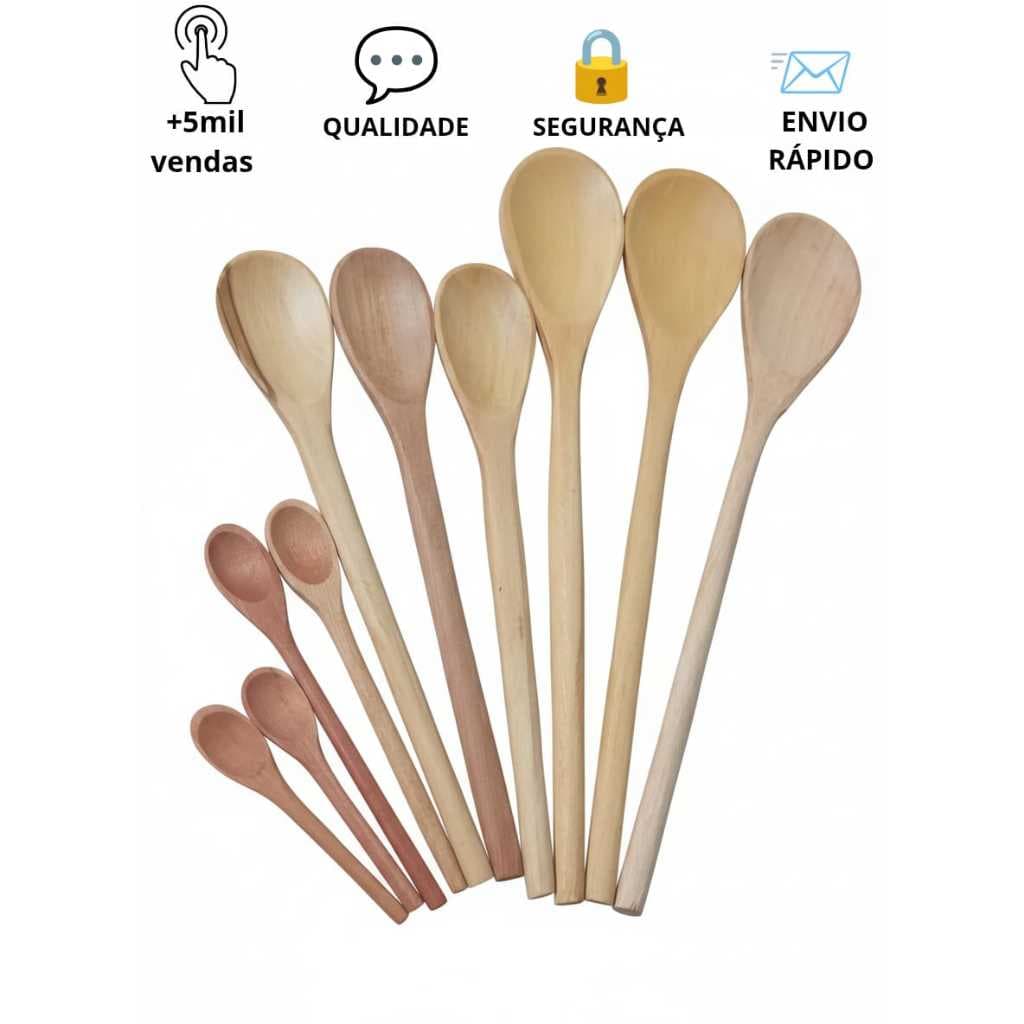 KIT VARIADO COLHER DE PAU -  VARIOS TAMANHOS ESCOLHA SEU CONJUNTO - COLHER DE MADEIRA