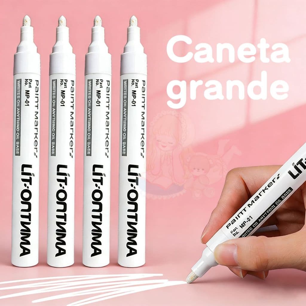 Caneta Marcadora Grande De 3mm À Prova D'água De Secagem Rápida Oleosa Branca Canetas De Pintura Permanente