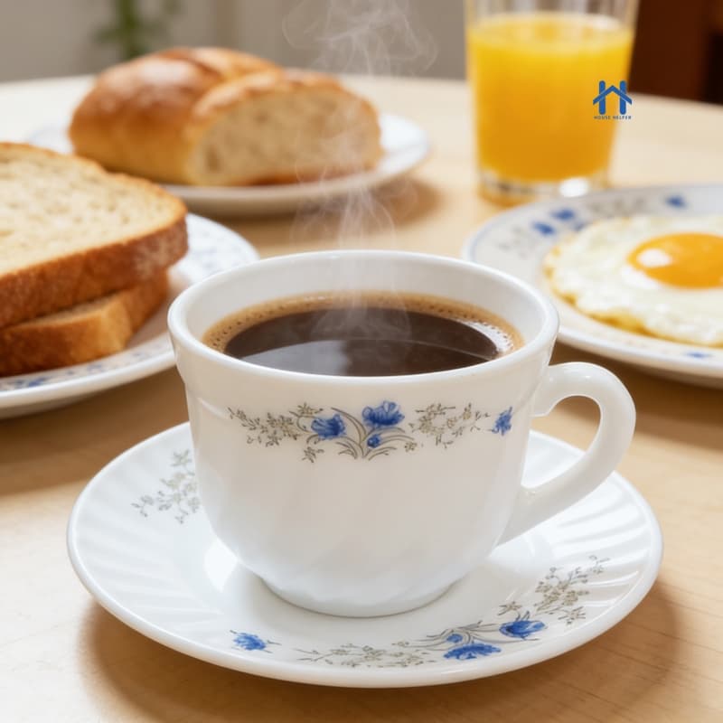 Conjunto de Xícara e Pires de Porcelana 12 Peças para Café e Chá