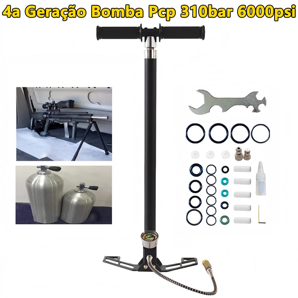 Bomba Pcp De 3/4 Estágios, Manômetro De 6000 PSI/4500PSI 310 Bar, Kit Completo com Filtro