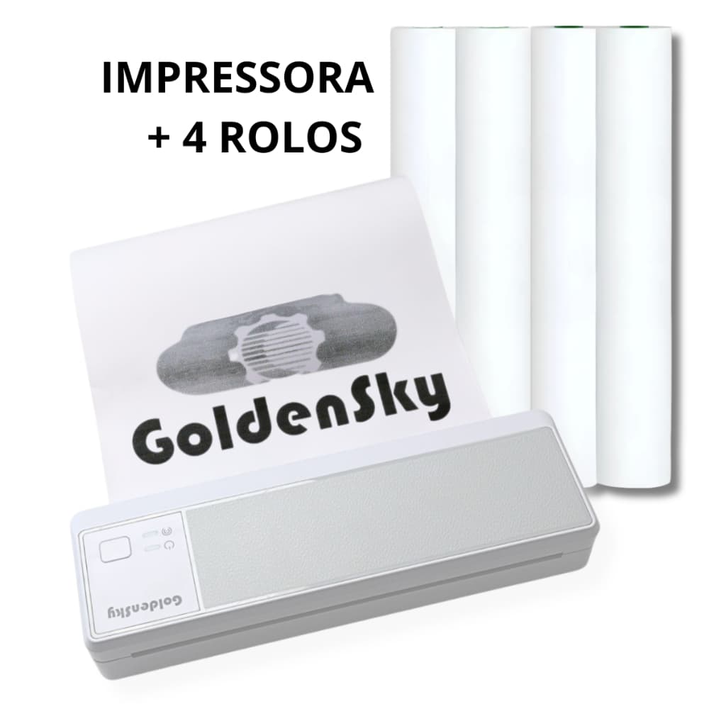 Impressora Térmica A4 Bobina Bluetooth Portátil Printer App Celular Recarregavel Usb Goldensky