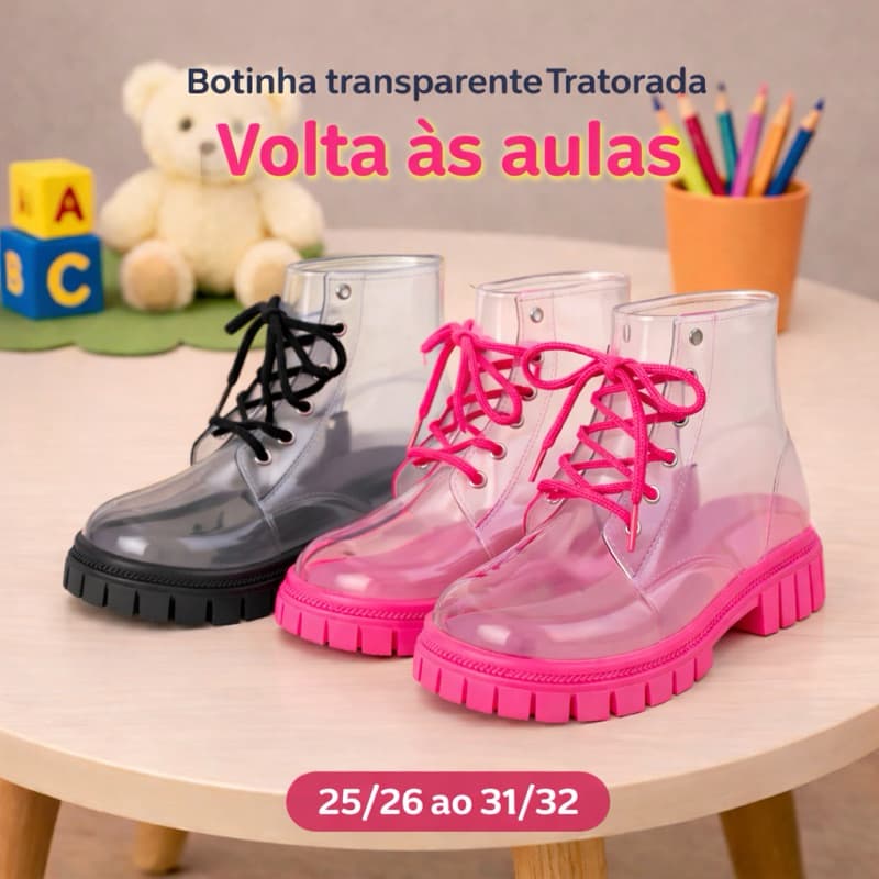 Bota tratorada infantil menina Blogueirinha botinha REF.1