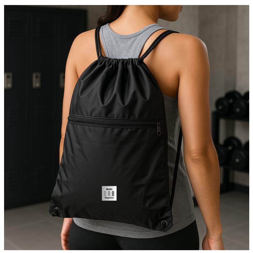 Mochila Saco Cordão Ajustável Leve Resistente Academia Escola Viagem  Minimalista Espaço Interno