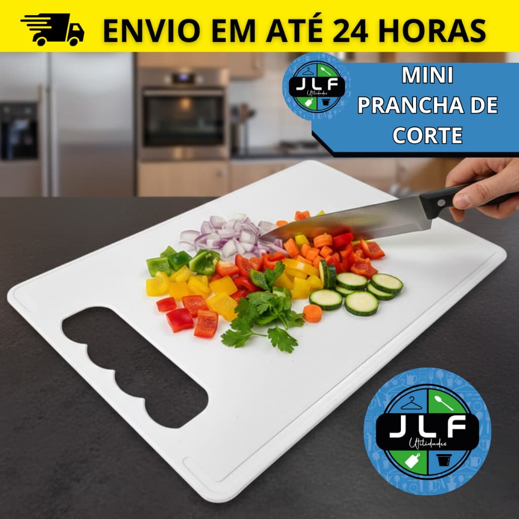 TABUA/PRANCHA DE CORTE PLÁSTICA BRANCA PEQUENA CARNE/LEGUMES/FRUTAS