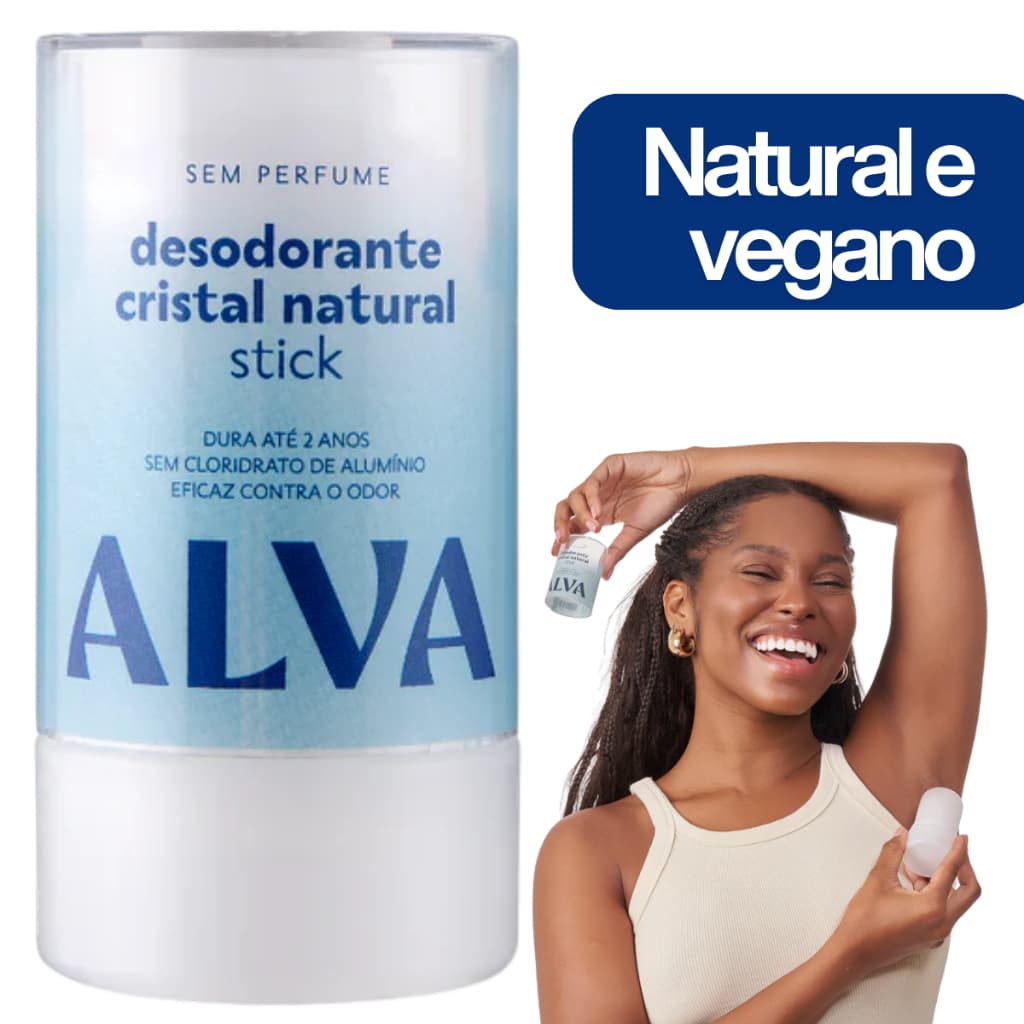 Desodorante Alva Cristal Stick Vegano - Sem Perfume