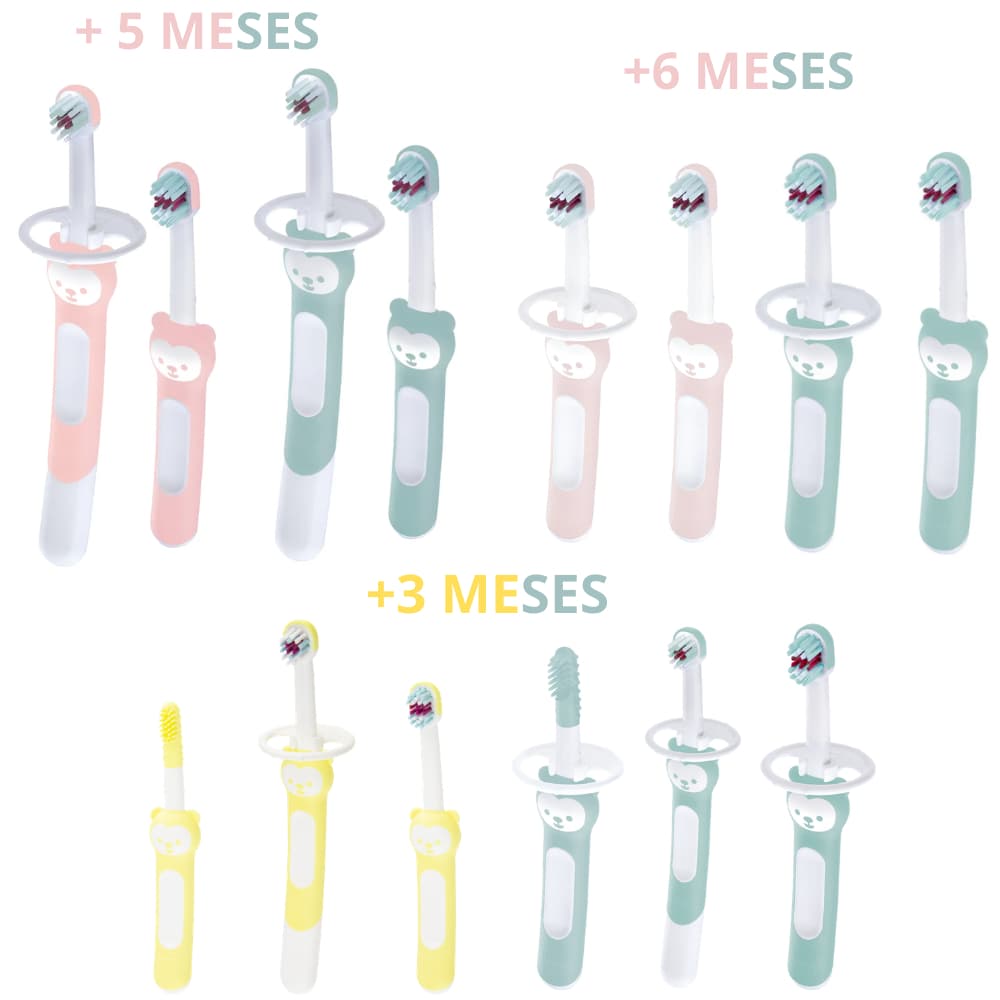 KIT 02 ESCOVAS DENTAL MAM BEBÊ BABY`S BRUSH Embalagem Dupla