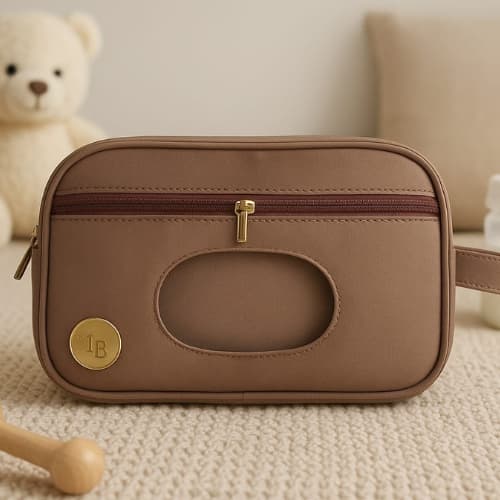 Necessaire elegante porta lenço umedecido, pomada e fraldas portátil e impermeável