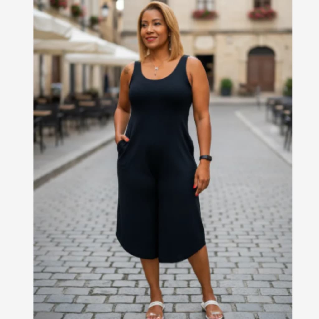 Macacão Feminino Pantacourt  Alça Larga Soltinho