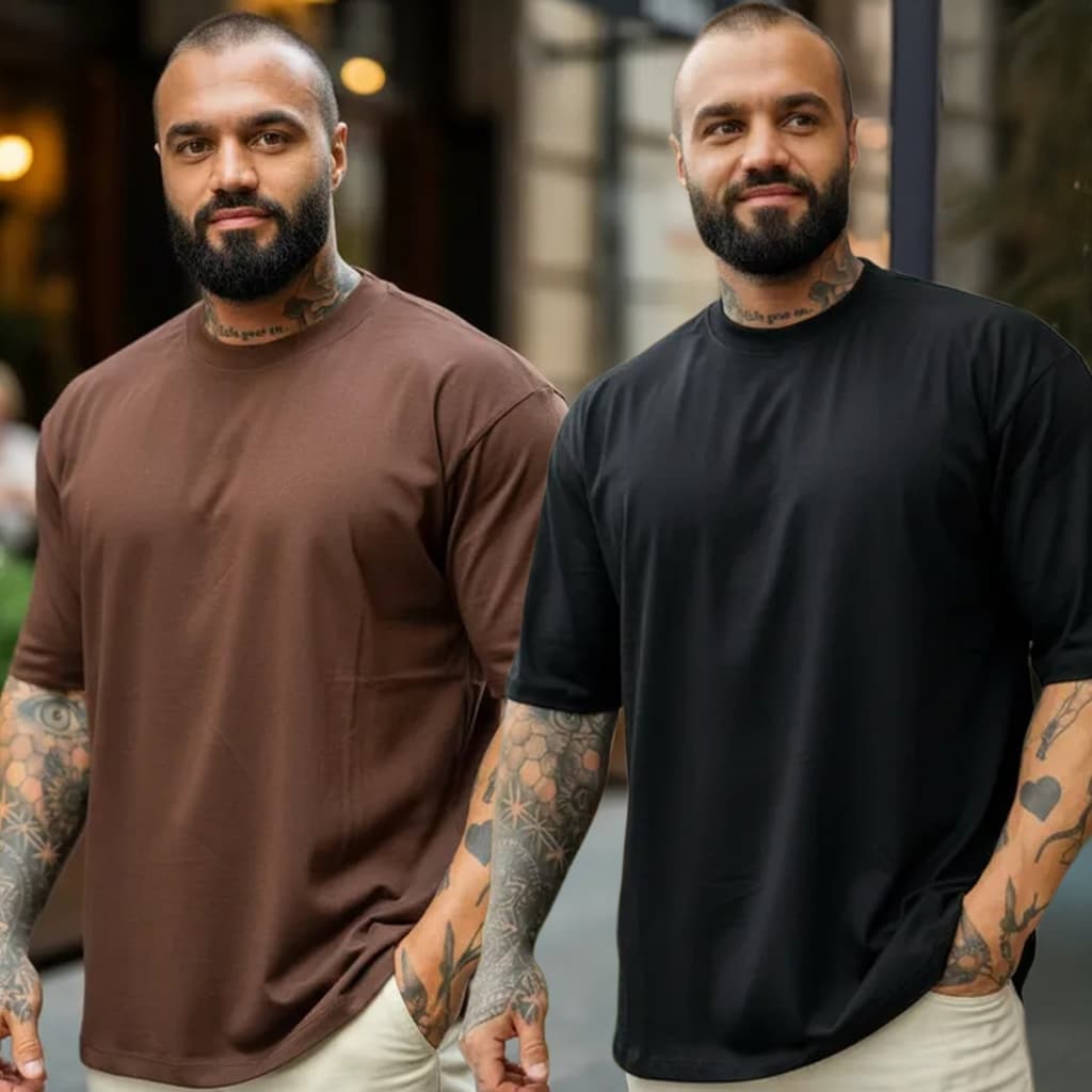 Kit 2 Camiseta Oversized Algodão Masculina