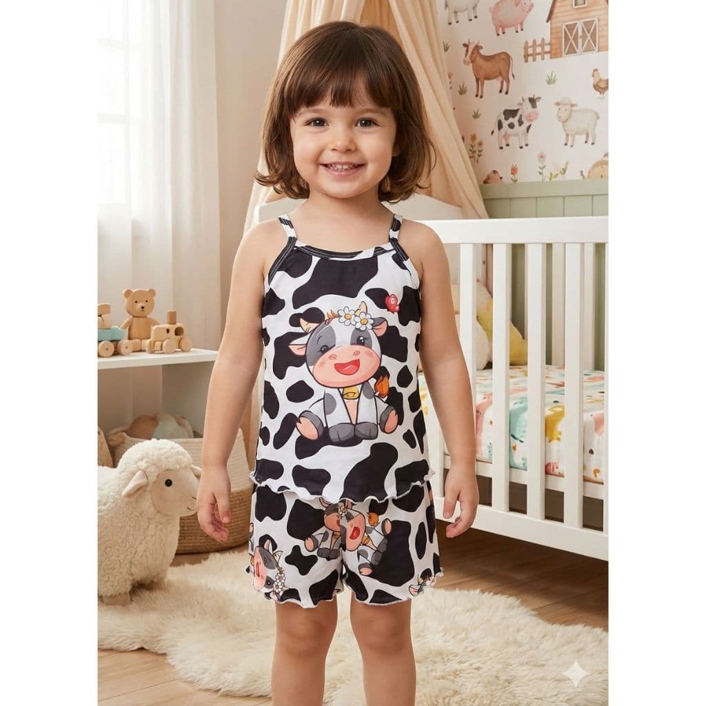 Conjunto Pijama Infantil Menina  Regata +Short