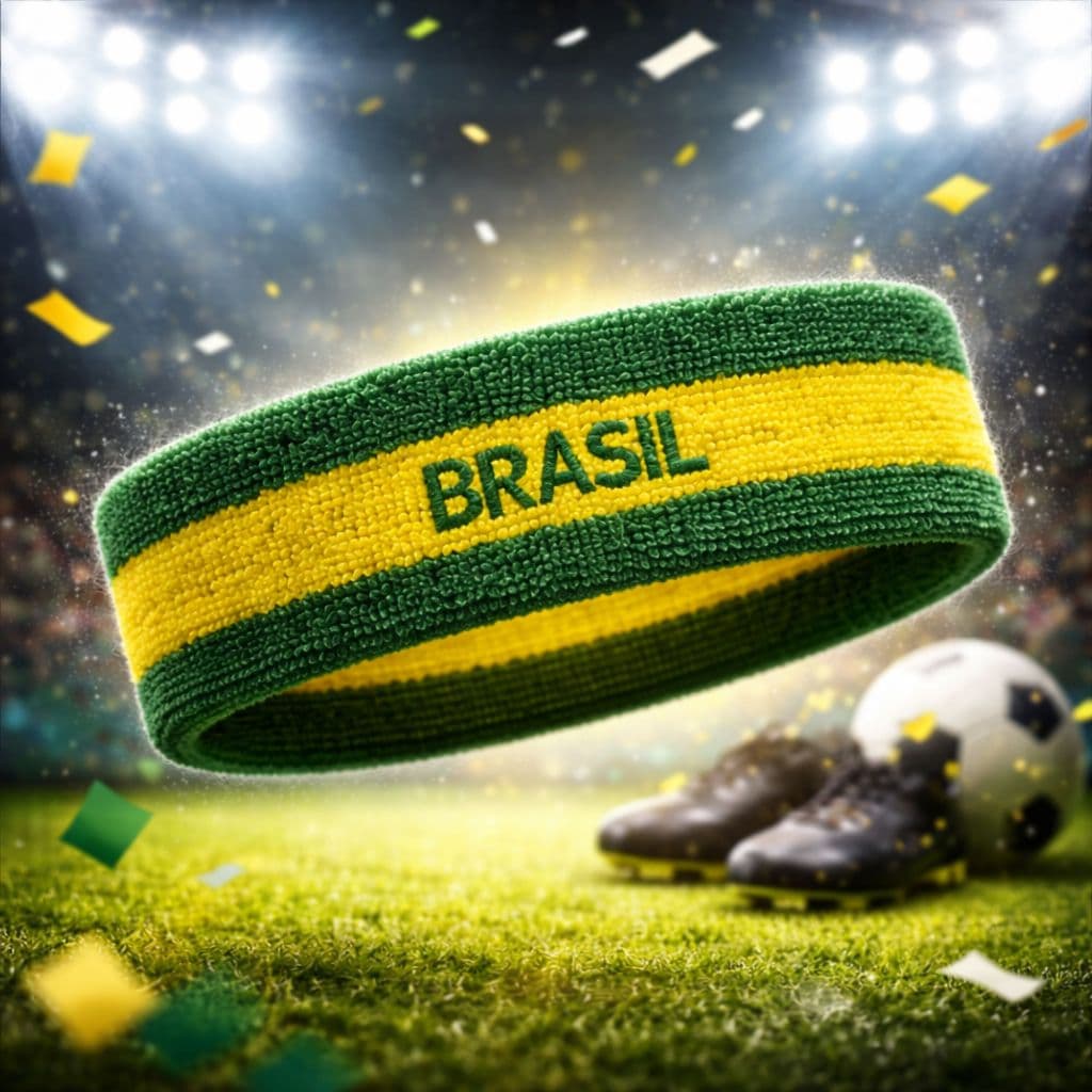 Faixa De Cabeça Brasil Esportiva Atoalhada Para Futebol Academia Corrida Suor Unissex